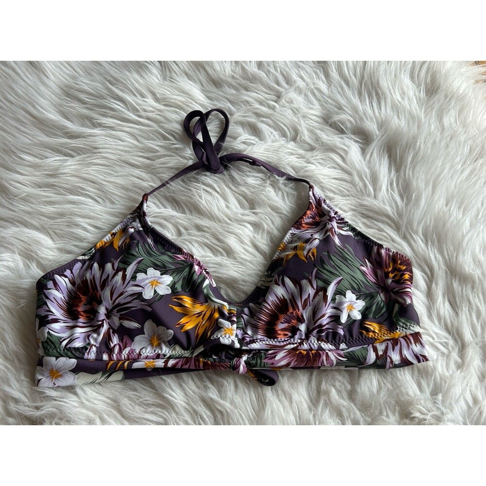 Kona Sol Women’s Size XL PURPLE FLORAL PRINT Bikini Top
